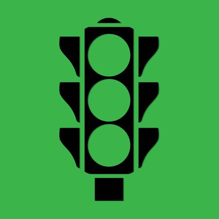 Traffic light on a green backgroundのイラスト素材