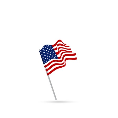 United States flag waving vector illustrationのイラスト素材