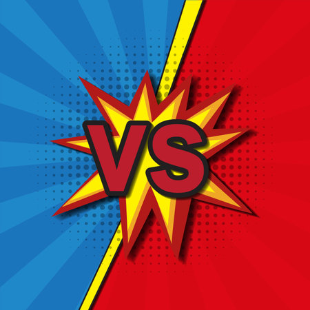 Versus letters fight backgrounds comics style designのイラスト素材