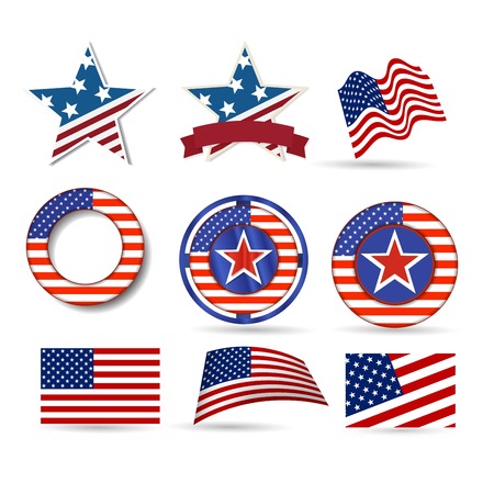 United States of America Independence Day icon set.のイラスト素材
