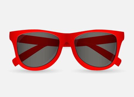 red sunglasses on white backgroundのイラスト素材