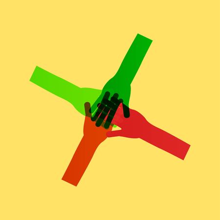 hands teamwork. connecting concept.のイラスト素材