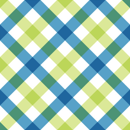 Blue green diagonal checkered. Retro tablecloth texture.のイラスト素材