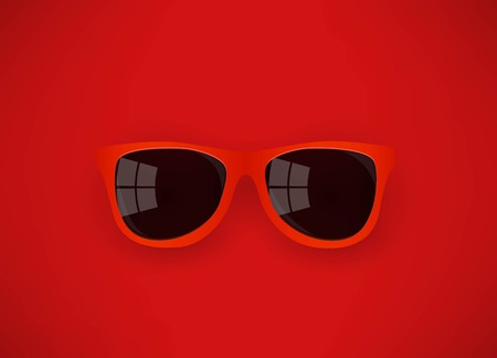 Red sunglasses on red backgroundのイラスト素材