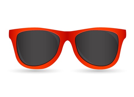 Red sunglasses on white backgroundのイラスト素材