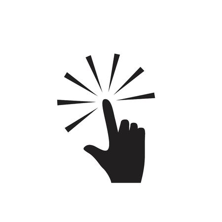 Clicking finger icon, hand pointer vectorのイラスト素材