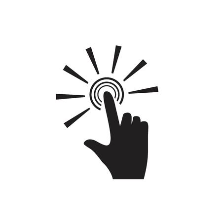 Clicking finger icon, hand pointer vectorのイラスト素材