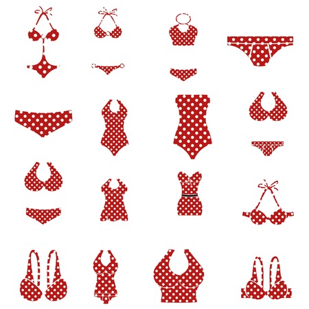 bikini swimsuit collectionのイラスト素材