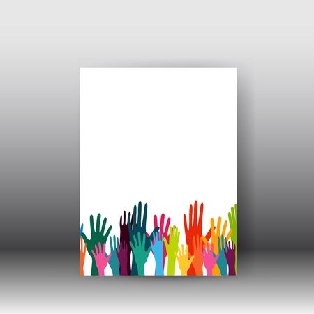 hands design poster and brochureのイラスト素材