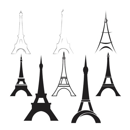 vector Eiffel Tower setのイラスト素材