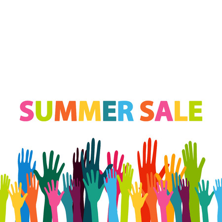 summer sales handsのイラスト素材