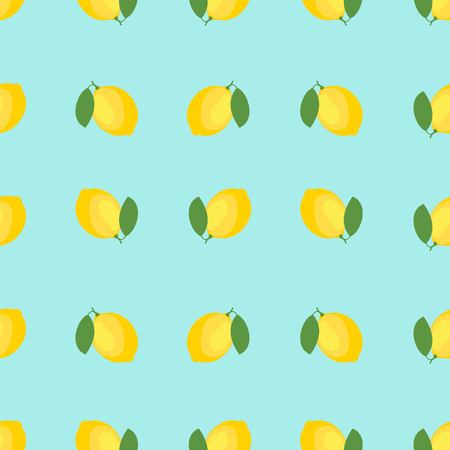 Lemon and sliced lemon vector pattern background.のイラスト素材