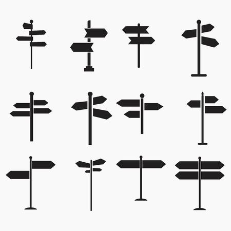 Road signs icons set. Flat design. Vector illustrationのイラスト素材