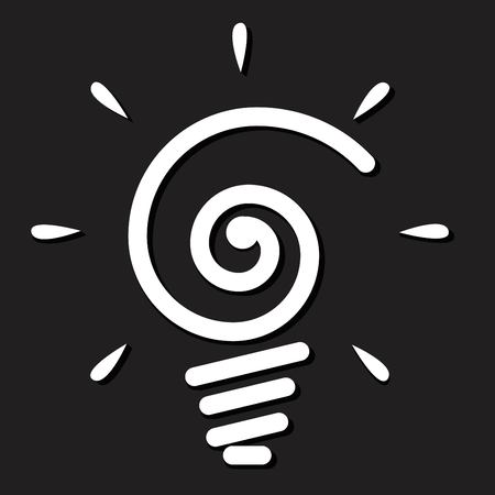Light bulb icon on black background.のイラスト素材