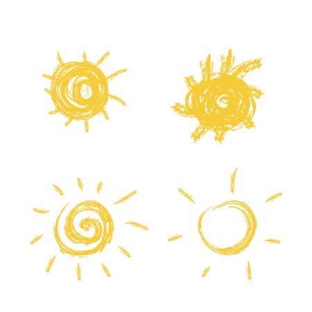 Sun icon set, vector illustrationのイラスト素材