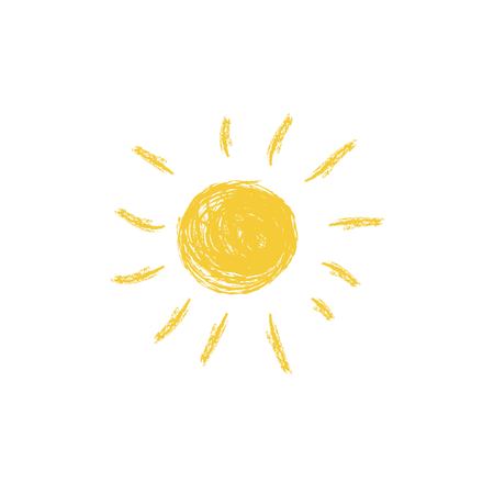 Drawing of sun. Vector illustrationのイラスト素材