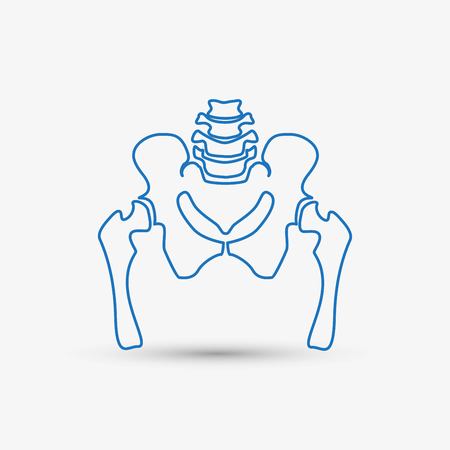 Hip bone icon.のイラスト素材