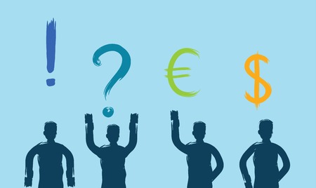 People communication in search of ideas, problem solving.のイラスト素材