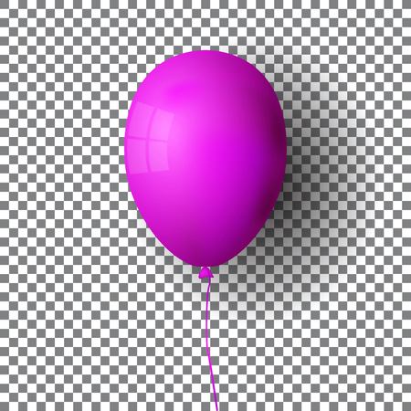 Purple realistic balloon. Violet ball isolated on a transparent backgroundのイラスト素材