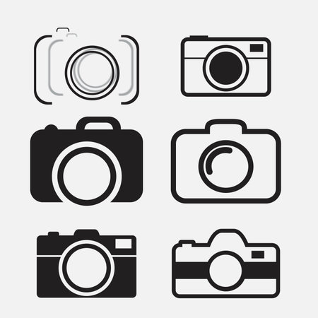 foto camera icon setのイラスト素材