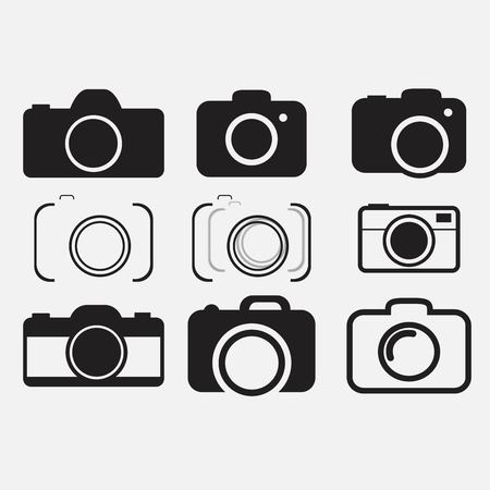 foto camera icon setのイラスト素材