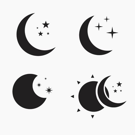 Flat Moon Icon. Night symbolのイラスト素材