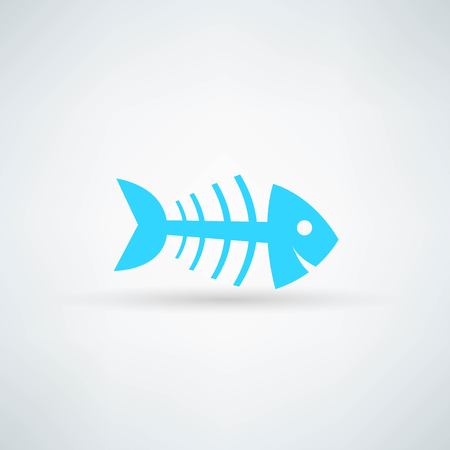 blue fish icon on white backgroundのイラスト素材