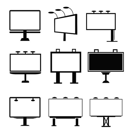 billboard advertising, marketing icon setのイラスト素材