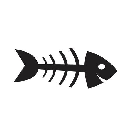black fish icon on white backgroundのイラスト素材