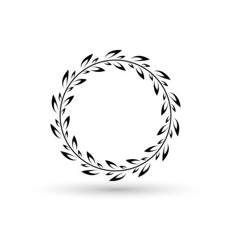 illustration of hand drawn floral wreath.のイラスト素材