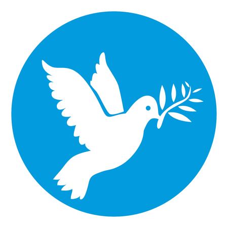 Dove of white color symbol of peace isolated in circleのイラスト素材
