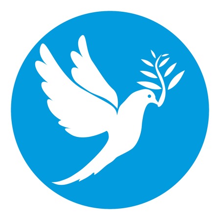 Dove of white color symbol of peace isolated in circleのイラスト素材