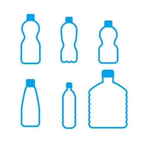 vector water plastic bottles set . flat style isolated on white backgroundのイラスト素材