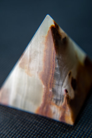 Pyramid made of natural onyx materialの写真素材