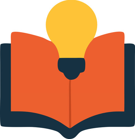 Light bulb coming out of an open book, education and reading conceptのイラスト素材