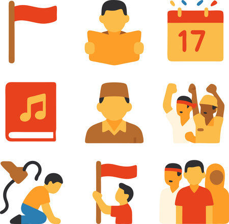 Set of icons on the theme of human rights. Vector illustration.のイラスト素材
