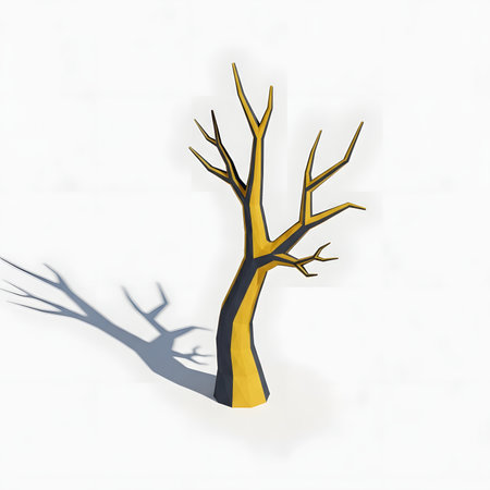 Tree with shadow on white background. Vector illustration. Eps 10.の素材