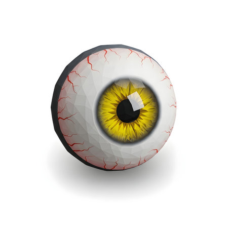 Eye of the devil. Realistic vector illustration isolated on white backgroundの素材