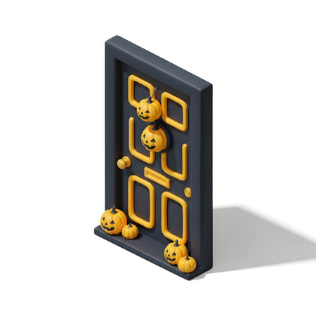 Halloween jack o lantern game icon isolated on white background. 3d renderの素材