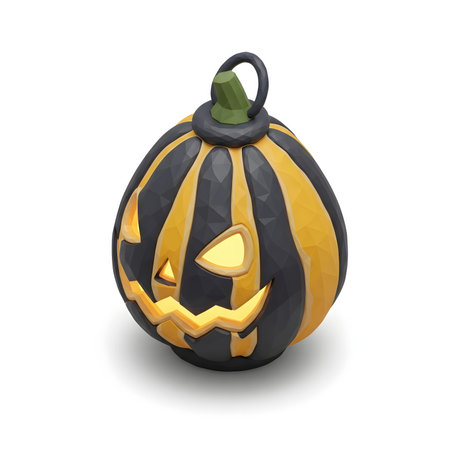 Halloween pumpkin isolated on a white background. 3D illustration.の素材