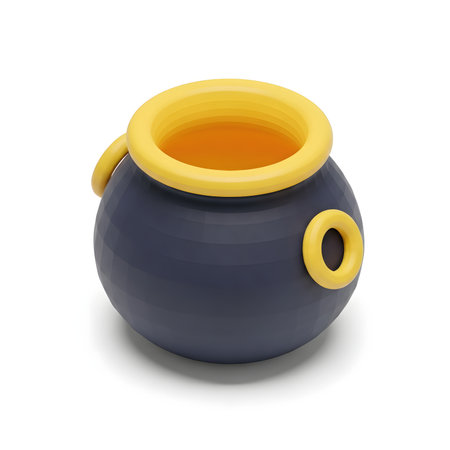 Pot of honey on a white background. 3d illustration. Isolated.の素材