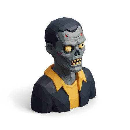 Zombie isolated on white background with clipping path. Vector illustration.の素材