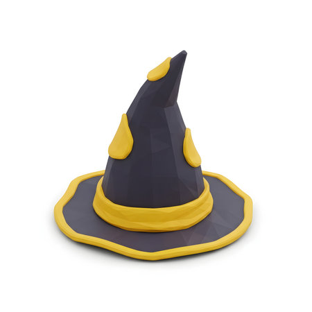 Witch hat isolated on white background. 3d illustration. Eps 10.の素材