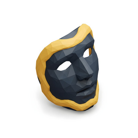 Mardi gras mask isolated on white background. 3d illustration.の素材