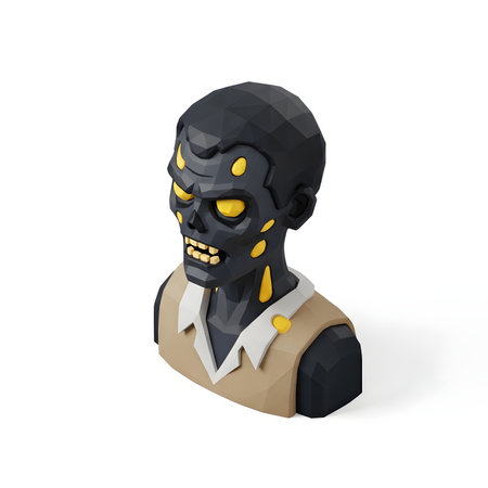 3d Illustration of a Man in Halloween Costume on White Backgroundの素材