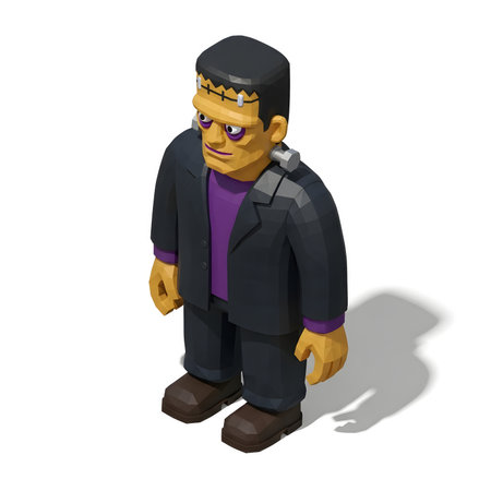 3D render of a cartoon character in a suit with a mustacheの素材