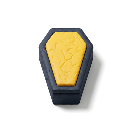 Piece of cheese isolated on white background. 3D illustration.の素材