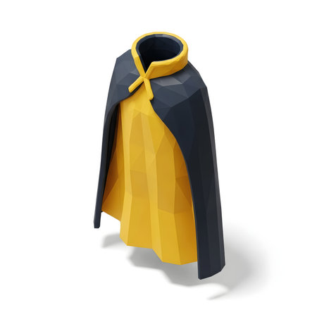 Yellow cape isolated on white background. 3d rendering. Clipping path included.の素材