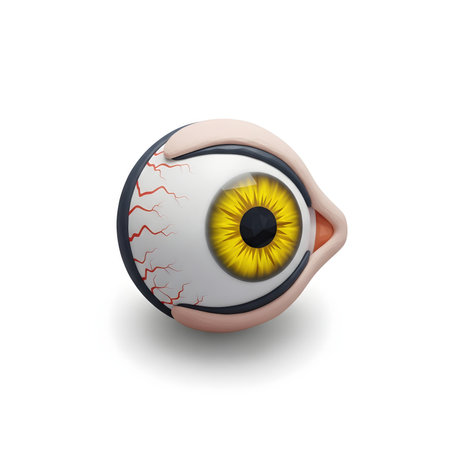 Eye of the devil. Isolated on white background. 3d illustrationの素材