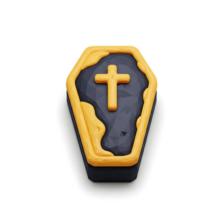 Coffin icon. 3d illustration isolated on white background.の素材